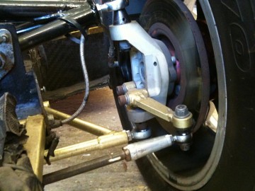 First modified arms to dial out bumpsteer plus greater Ackerman effect in tight fast cornering