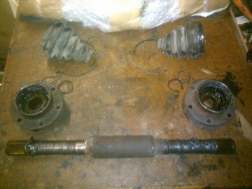 2. CV joints removed