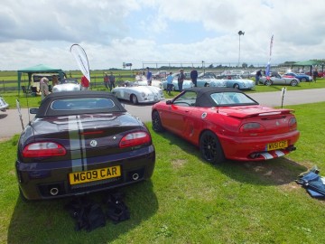 On the mgf register stand at Castle Combe classic &amp; sports car Action day,opposite the porshe speedsters.