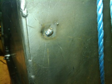 My first bit of welding- welding then smoothing off all the old rivet holes