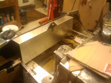 9. Aluminium panel fixed in place, Also started to make cardboard templates for either side